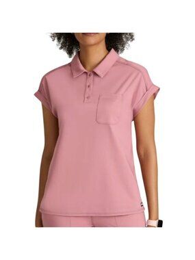 Greys Anatomy Scrub Top Renew Knit Stretch Womens 2XL New Canyon Pink Medical